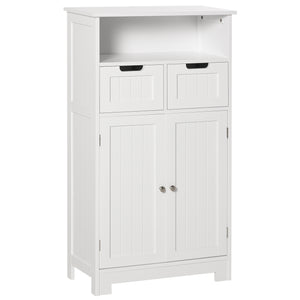 Freestanding Bathroom Cabinet with Adjustable Shelf and Drawers, Small Cabinet for Bathroom, Living Room, White