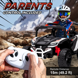Qaba 12V Kids Ride On Truck with Dual Motors, Rear Suspension, Remote Control for 3-5 Years Boys Girls