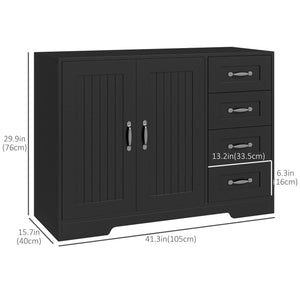 Modern Sideboard Buffet Cabinet with Drawers and Beadboard Door Cupboard Kitchen Storage Cabinet White – view 9
