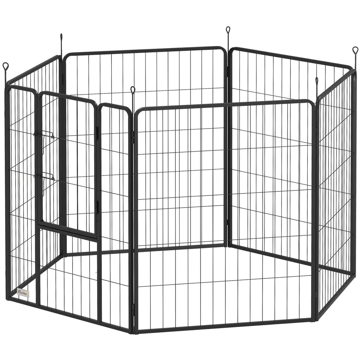 Heavy Duty Dog Playpen with Door for Small Dogs, 6 Panels, 23.5"H