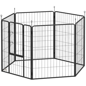 Heavy Duty Dog Playpen with Door for Small Dogs, 6 Panels, 23.5"H