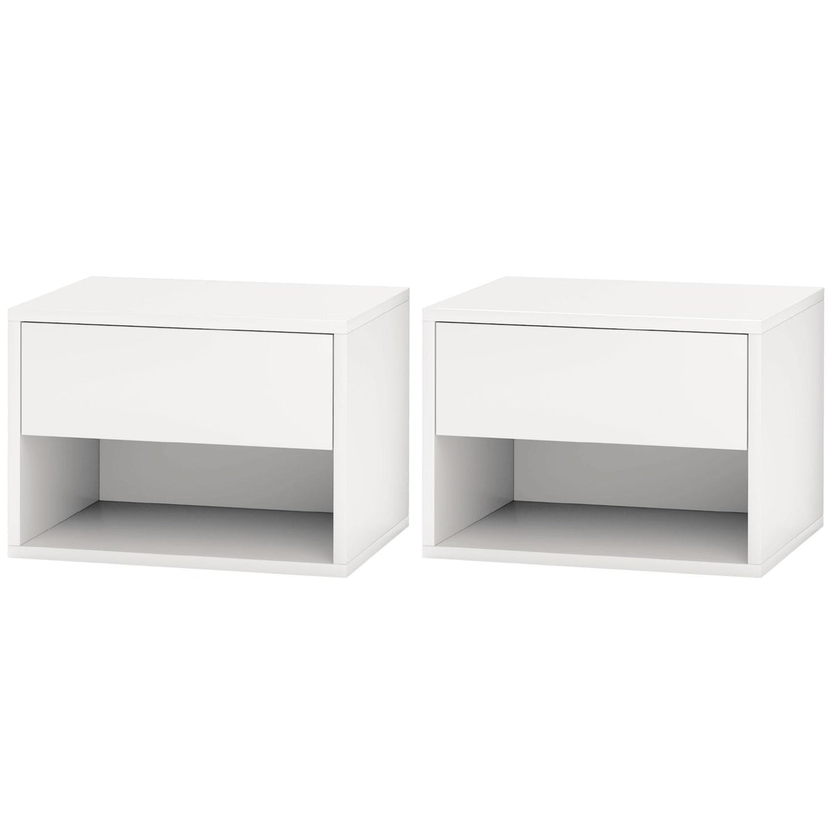 Floating Nightstand Set of 2, Wall Mounted Bedside Table with Drawer for Bedroom Black – view 22