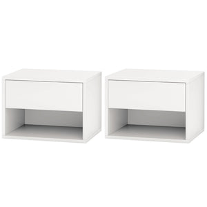 Floating Nightstand Set of 2, Wall Mounted Bedside Table with Drawer for Bedroom Black – view 22