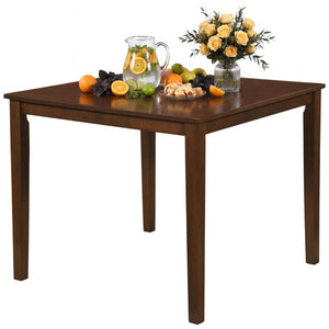 Farmhouse Dining Table for 4 People 35 Inches Square Kitchen Table-Walnut view 4