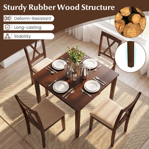 Farmhouse Dining Table for 4 People 35 Inches Square Kitchen Table-Walnut view 7