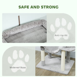 69" Cat Tree, Multi-Level Cat Tower with 2 Condos, Plush Perch and Sisal Scratching Posts, Dark Grey – view 12