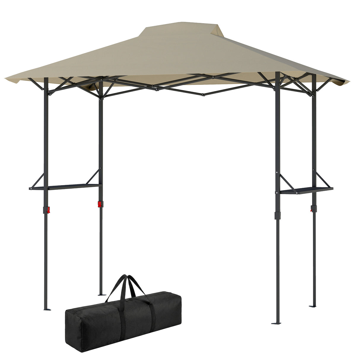 5 x 8.5 ft Pop Up Grill Gazebo with 2 Shelves, UPF 50+ Outdoor Instant Canopy Portable Shelter with Carry – view 8