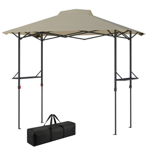 5 x 8.5 ft Pop Up Grill Gazebo with 2 Shelves, UPF 50+ Outdoor Instant Canopy Portable Shelter with Carry – view 8