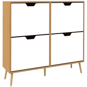 Shoe Storage Cabinet with 4 Flip Drawers and Adjustable Shelf, Shoe Cabinet for 8-16 Pairs of Shoes, Black – view 8