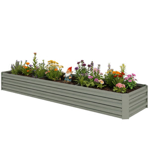 8'x2'x1' Galvanized Raised Bed, Large Elevated Planter Box for Growing Flowers, Herbs and Vegetables – view 22
