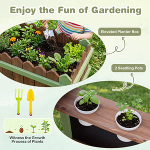 Fir Wood Mud Farm Playset with Planter Box Lockable Yard and Faucet for 3+ Kids view 7