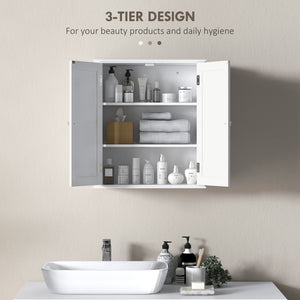 Bathroom Medicine Cabinet, Wall Cabinet with 2 Doors and Adjustable Shelf, Space Saver Over Toilet Cabinet