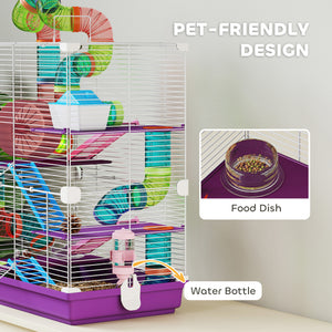 5 Tiers Hamster Cage Portable with Exercise Wheels Play Tube Water Bottle Dishes House Ladder for Gerbils – view 32