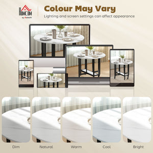 Folding Dining Table, Drop Leaf Table with Open Shelf, Rolling Kitchen Table for Dining Room, Small Spaces, White Marble