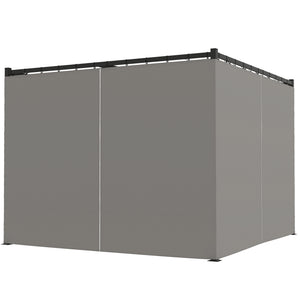 10' x 10' Retractable Pergola Canopy with Sidewalls, Metal Outdoor Gazebo Sun Shade Shelter, Beige – view 15