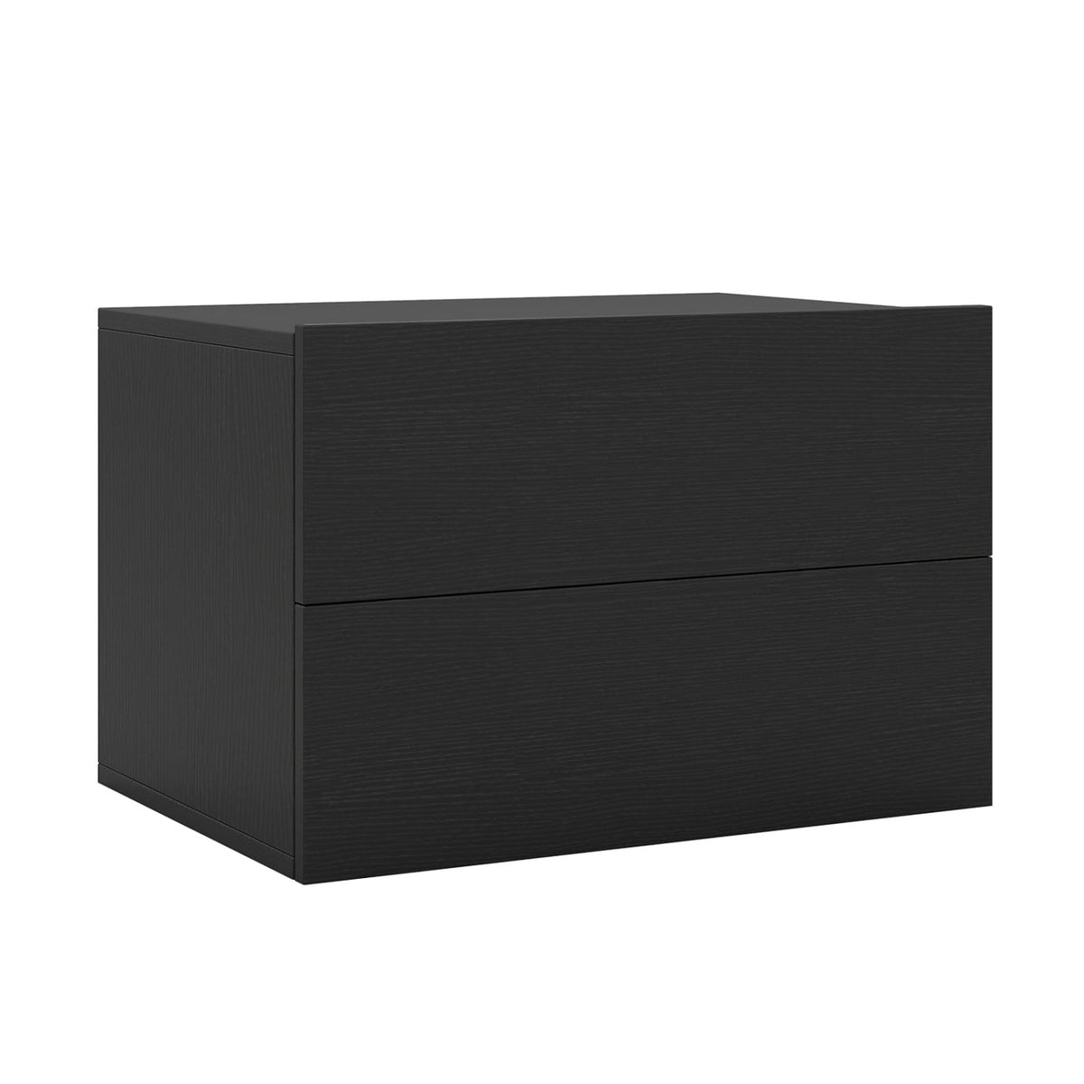 Floating Nightstand with 2 Storage Drawers Wall Mounted for Bedroom-Black