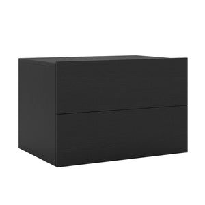 Floating Nightstand with 2 Storage Drawers Wall Mounted for Bedroom-Black