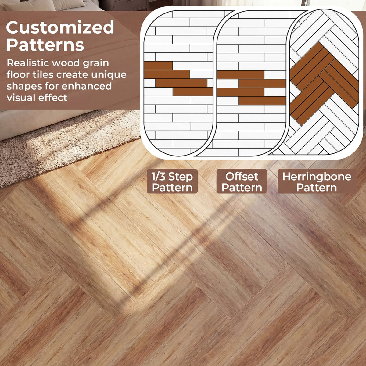 Floor Tile Vinyl Flooring Waterproof Vinyl Plank Flooring-Brown view 8