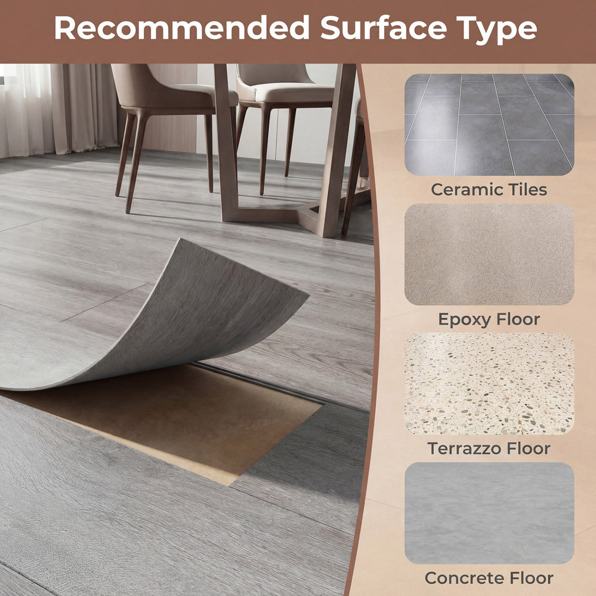 Floor Tile Vinyl Flooring Waterproof Vinyl Plank Flooring-Gray view 9