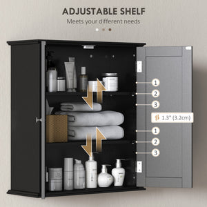 Bathroom Medicine Cabinet, Wall Cabinet with 2 Doors and Adjustable Shelf, Space Saver Over Toilet Cabinet