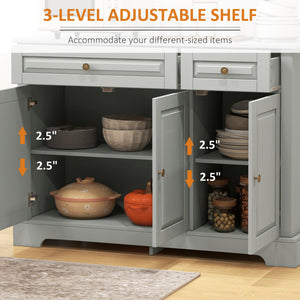 Modern Sideboard Cabinet, Buffet Cabinet with 2 Drawers and Adjustable Shelves – view 11