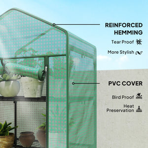 5 Tier Mini Greenhouse, Portable Outdoor Flower Stand with Shelf Clips, Indoor Greenhouse with Steel Frame – view 5
