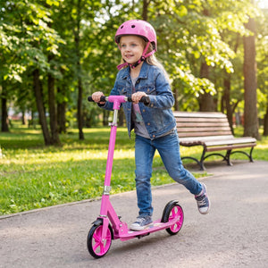 Folding Aluminum Alloy Scooter with 3 Adjustable Heights-Pink view 2