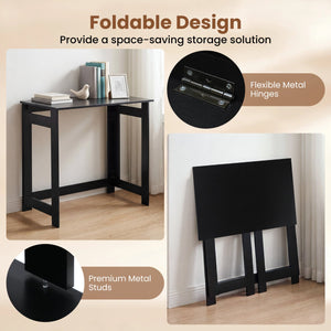 Folding Console Table with Foldable Legs-Black view 9