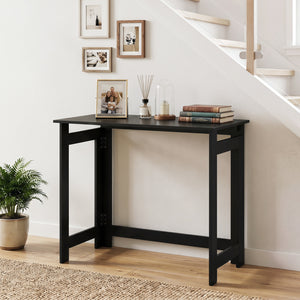Folding Console Table with Foldable Legs-Black view 3