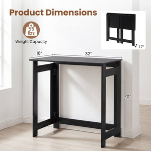 Folding Console Table with Foldable Legs-Black view 5