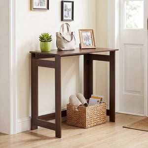 Folding Console Table with Foldable Legs-Brown view 2