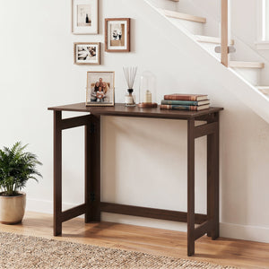 Folding Console Table with Foldable Legs-Brown view 3