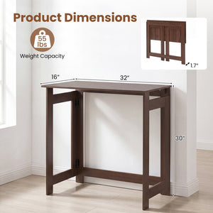Folding Console Table with Foldable Legs-Brown view 5