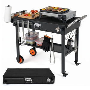 Folding Grill Cart for 17 and 22 Inch Griddles with Heat-Resistant Mat view 4