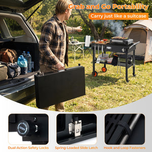 Folding Grill Cart for 17 and 22 Inch Griddles with Heat-Resistant Mat view 6