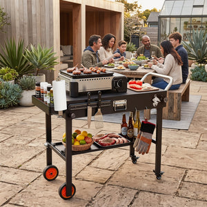 Folding Grill Cart for 17 and 22 Inch Griddles with Heat-Resistant Mat view 2