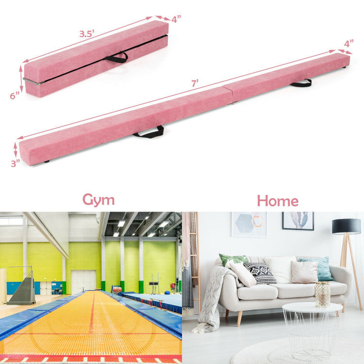 Folding Gymnastics Mat and Portable Floor Balance Beam Set view 6
