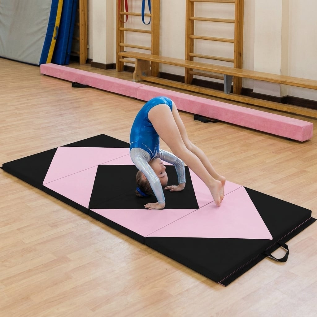 Folding Gymnastics Mat and Portable Floor Balance Beam Set view 7