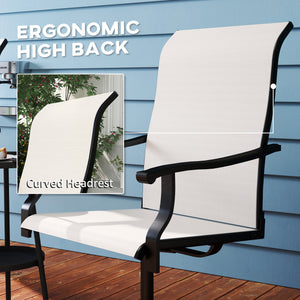 Outdoor Swivel Dining Chairs Set of 2, High Back Swivel Chairs with All Weather Mesh for Deck, Backyard – view 5