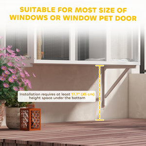 Wooden Catio Outdoor, Cat Window Box Enclosure for 2-3 Large Cats with 2 Jumping Platforms & Scratching – view 20