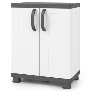 Freestanding Buffet Cabinet Sideboard with 2 Doors and Adjustable Shelves for Kitchen and Garage-Gray view 4