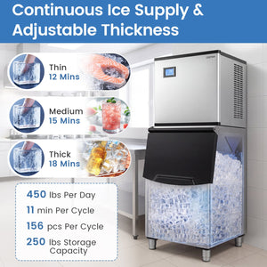 Freestanding Commercial Ice Maker 450 lbs/24H view 6