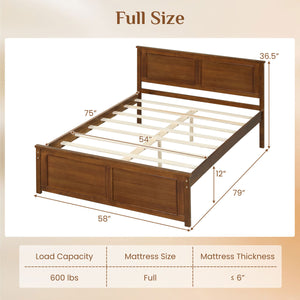 Full Size Wooden Bed Frame with Headboard view 4