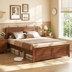 Full Size Wooden Bed Frame with Headboard view 5