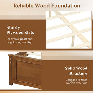 Full Size Wooden Bed Frame with Headboard view 7