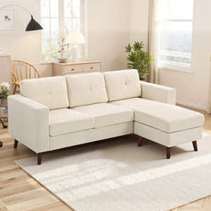 Sectional Sofa with Changeable Chaise Lounge, 3 Seat L-Shaped Small Space Sofa – view 14