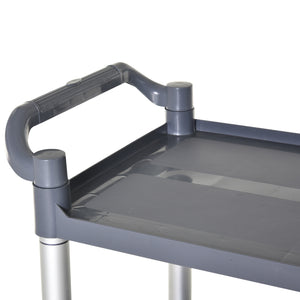 3-Tier Utility Cart Large Rolling Storage Trolley with 3 Shelves Metal Clean Service Cart, Restaurant, Hotel, Livingroom, Silver and Grey