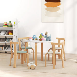 Qaba Wooden Kids Table and Chairs Set, Toddler Table and Chairs Set for 3-8 Years