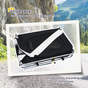 Aosom Dog Bike Trailer, Pet Cart Bicycle, Wagon Cargo Carrier Attachment with Hitch, Reflectors, Flag for Small Medium Dogs, Pet Wheelchair for Travelling, White