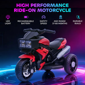 Aosom Kids Electric Pedal Motorcycle Ride-On Toy 6V Battery Powered w/ Music Horn Headlights Motorbike for Girls Boy